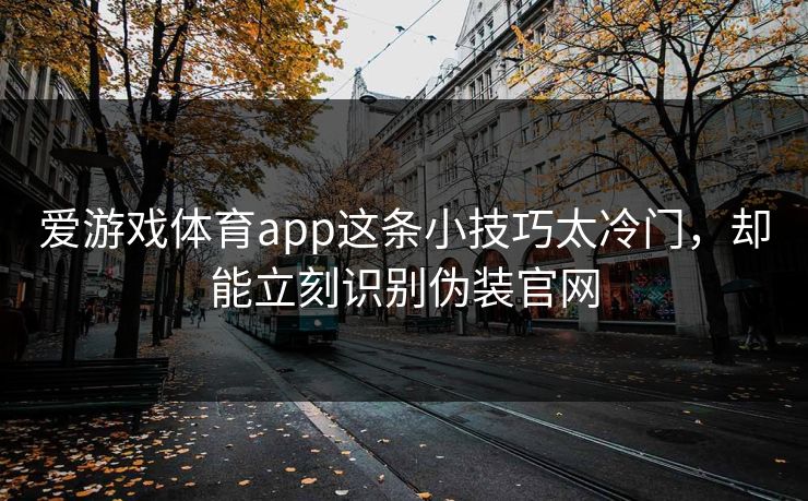 爱游戏体育app这条小技巧太冷门，却能立刻识别伪装官网